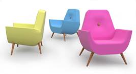 Poltronas com design retrô