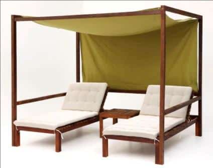 Gazebo e espreguiçadeira